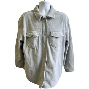 Hilary Radley XL Gray Shacket Overshirt Jacket Button Front Country-Coded Layer